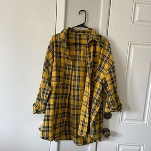 Oversized Button Down Flannel Dress